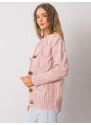 Fashionhunters Zaprášený růžový svetr na knoflíky od Louissine RUE PARIS