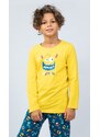 Vienetta Kids Dětské pyžamo dlouhé Monster - žlutá