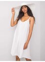 BASIC Bílé dámské šaty na ramínka -white Bílá