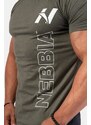 NEBBIA - Fitness tričko pánské Vertical Logo 293 (khaki)
