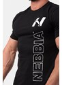 NEBBIA - Pánské tričko na cvičení Vertical Logo 293 (black)