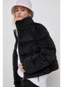 Péřová bunda Superdry dámská, černá barva, zimní