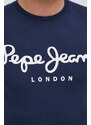 Tričko Pepe Jeans Original Stretch pánské, tmavomodrá barva, s potiskem