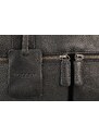 Dámská kožená taška na notebook Burkely 2-ZIP černá
