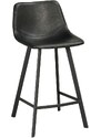 Černá koženková barová židle ROWICO AUBURN 65 cm