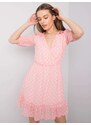 Fashionhunters SUBLEVEL Růžové šaty s puntíky