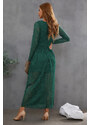 Společenské dlouhé šaty s krajkovým živůtkem zelené vel.S