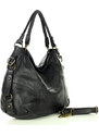 Kabelky od Hraběnky Městská kožená taška přes rameno ručně vyráběná; černá