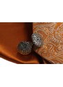 Binder de Luxe Oranžový set kravaty, kapesníčku a knoflíčků