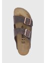 Kožené pantofle Birkenstock Arizona dámské, hnědá barva, 52533-Oil.hab