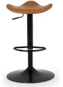 Hnědá koženková nastavitelná barová židle Tenzo Zeb 57-79 cm