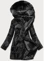 S'WEST Černá dámská bunda - kožíšek s kapucí (BR9741-1)