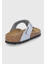 Žabky Birkenstock Gizeh dámské, stříbrná barva, na plochém podpatku, 43853.Gizeh-Silver