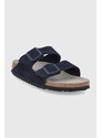 Semišové pantofle Birkenstock Arizona dámské, tmavomodrá barva, 1020716-Midnight