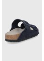 Semišové pantofle Birkenstock Arizona dámské, tmavomodrá barva, 1020716-Midnight