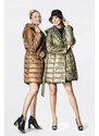 Ann Gissy Lehká hnědá dámská zimní bunda se zateplenou kapucí (OMDL-019)