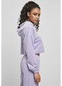 URBAN CLASSICS Ladies Cropped Velvet Oversized Hoody - lavender