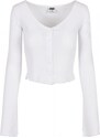 URBAN CLASSICS Ladies Cropped Rib Cardigan - white