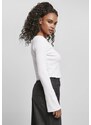 URBAN CLASSICS Ladies Cropped Rib Cardigan - white