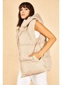 Bianco Lucci Puffer Vest Hooded Puffer Vest Hooded Sleeveless Puffer Vest Coat