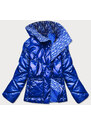 Ann Gissy Světle modrá dámská bunda s leskem (OMDL-023)