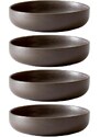 Audo CPH Set čtyř tmavě hnědo šedých porcelánových hlubokých talířů AUDO NEW NORM 13,5 cm