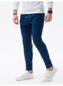 Ombre Clothing Pánské látkové kalhoty JOGGERS s ozdobnou šňůrkou - tmavě modré V9 P908