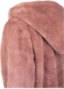 Dámský kabát Urban Classics Ladies Hooded Teddy Coat - starorůžový