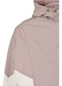 URBAN CLASSICS Ladies Crinkle Batwing Jacket - duskrose/whitesand