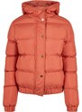 Dámská zimní bunda Urban Classics Ladies Hooded Puffer Jacket - cihlově červená