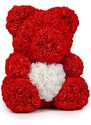 onHand.cz Rose Bear - rudý medvídek z růží se srdíčkem 25 cm