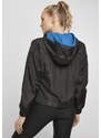 UC Ladies Dámská oversized lesklá crinkle nylonová bunda černá