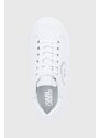 Kožené boty Karl Lagerfeld Kapri bílá barva, na platformě