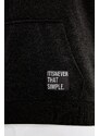 Trendyol Men's Basic Smoky Oversize/Wide-Fit Hooded Labeled Fleece Inner Cotton Sweatshirt