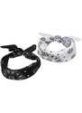 URBAN CLASSICS Satin Bandana 2-Pack - black/white