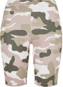 URBAN CLASSICS Ladies High Waist Camo Tech Cycle Shorts - duskrose camo