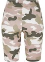 URBAN CLASSICS Ladies High Waist Camo Tech Cycle Shorts - duskrose camo