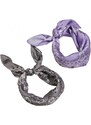 URBAN CLASSICS Satin Bandana 2-Pack - lavender/asphalt