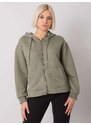 BASIC FEEL GOOD KHAKI DÁMSKÁ MIKINA NA ZIP S KAPUCÍ -KHAKI