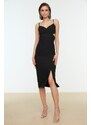 Trendyol Black Cut Out Detailed Stylish Evening Dress