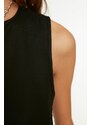 Trendyol Black Sleeveless Woven Linen Look Blouse