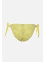 Trendyol Yellow Gingham Textured Ruffle Regular Bikini Bottom