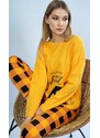 Vienetta Secret Dámské pyžamo dlouhé Tučňák - žlutá