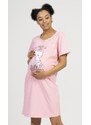 Vienetta Dámská noční košile mateřská Little cat - světle růžová