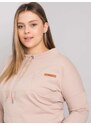 Fashionhunters Světle béžová mikina plus size bez kapuce Pasadena