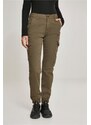 URBAN CLASSICS Ladies High Waist Cargo Pants - olive