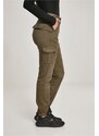 URBAN CLASSICS Ladies High Waist Cargo Pants - olive