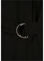 URBAN CLASSICS Ladies Short Viscose Belt Jumpsuit - black