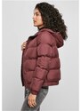 Dámská zimní bunda Urban Classics Ladies Hooded Puffer Jacket - vínová