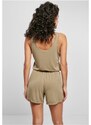 URBAN CLASSICS Ladies Short Sleevless Modal Jumpsuit - khaki